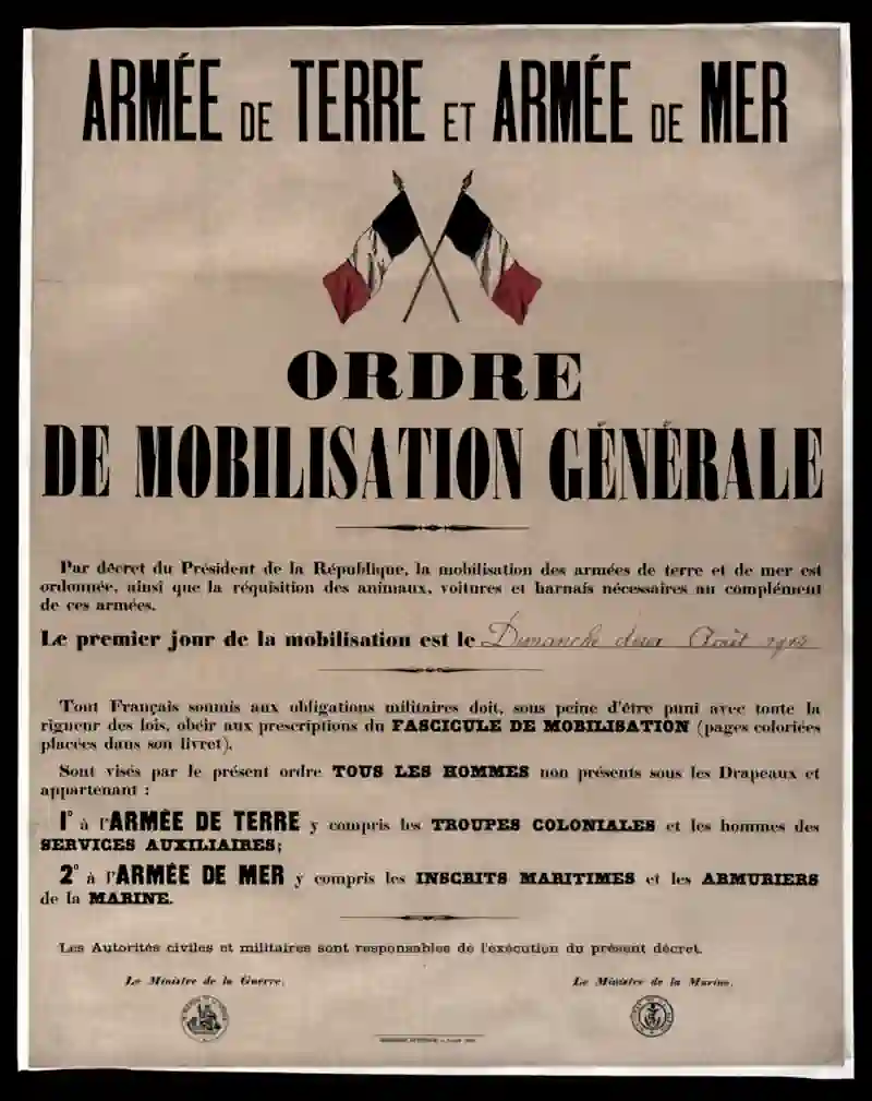 La mobilisation française de 1914 est l'ensemble des opérations au tout début spotprenten gedurende de eerste wereldoorlog