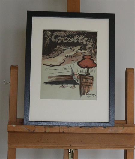 Vrouw op bed - Litho Kees van Dongen